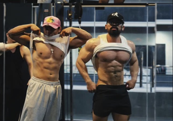 Athletes training together